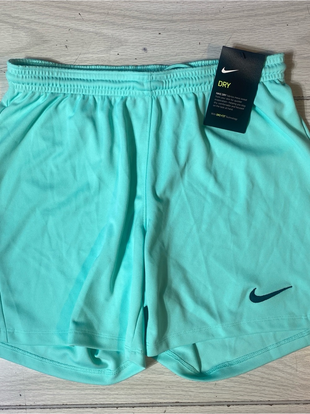 Nike Dri-Fit Soccer Shorts Womens Small S Mint Green Teal Athletic Training New